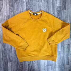 REI Co-op Mustard Yellow Crewneck Pullover Sweater 52% Cotton 48% Polyester